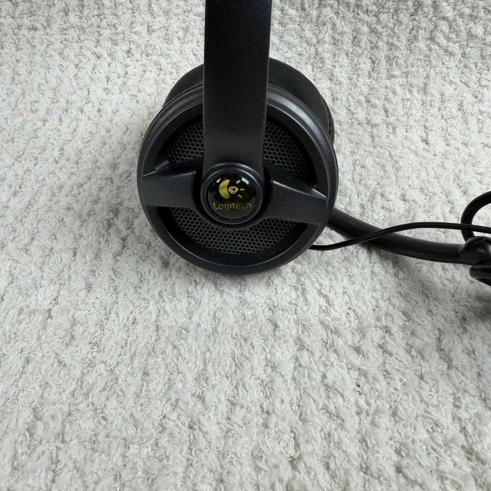 Logitech USB Headset‎ A-0374A Black Wired On-Ear Headphones Microphone Tested